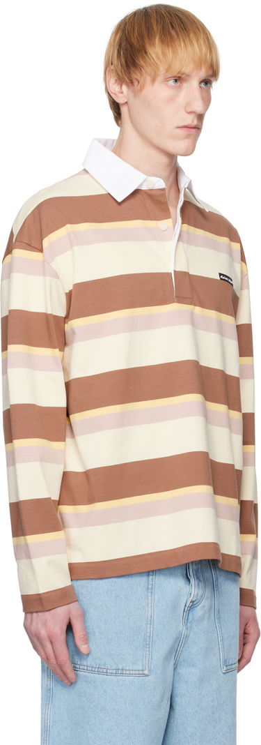 Polo skjorte MAISON KITSUNÉ Maison Kitsuné Striped Oversize Long Sleeve Polo Brun | OM00207KJ7019, 1