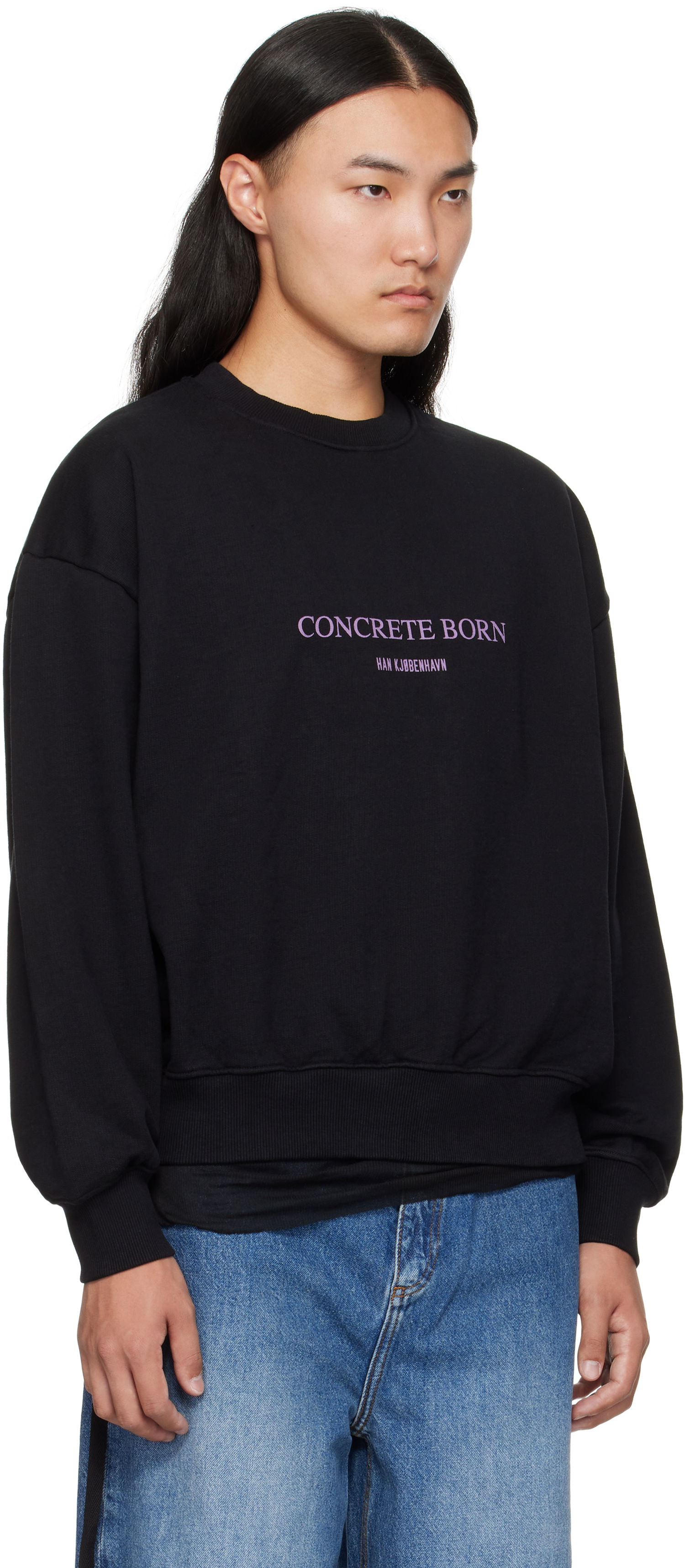 Sweatshirt Han Kjøbenhavn Han Kjobenhavn Logo Oversized Crewneck Sweatshirt Sort | M-134724, 1