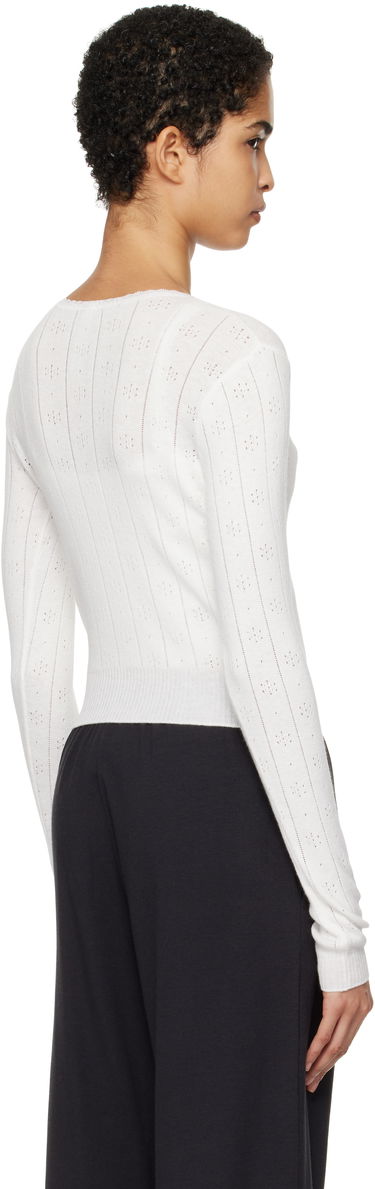 Sweater SKIMS SKIMS Pointelle Long Sleeve Top Hvid | LS-LST-6484W, 2