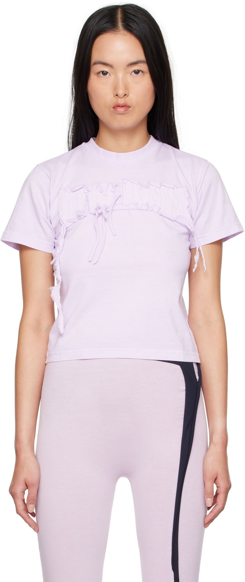 T-shirt Ottolinger Ottolinger Distressed Otto Fitted T-Shirt Lilla | 2215014014