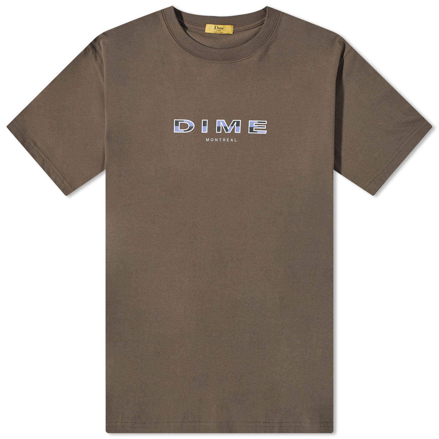 T-shirt Dime Block Font T-Shirt "Driftwood" Brun | DIMESU2323DRI, 0