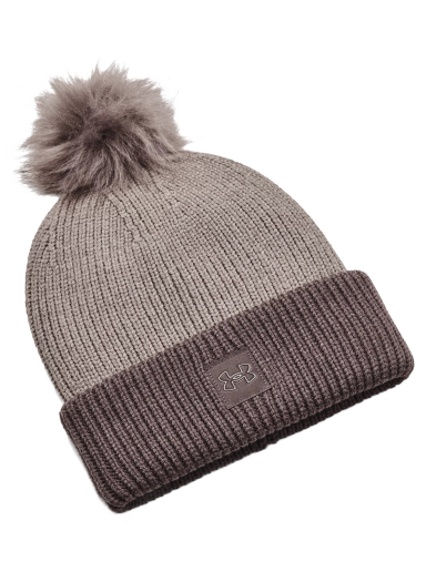 Beanie Under Armour UA Halftime Ribbed Pom Beige | 1373098-294