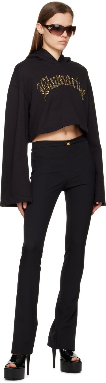 Sweatshirt Blumarine Blumarine Cropped Embellished Hoodie Sort | P322F017A, 3