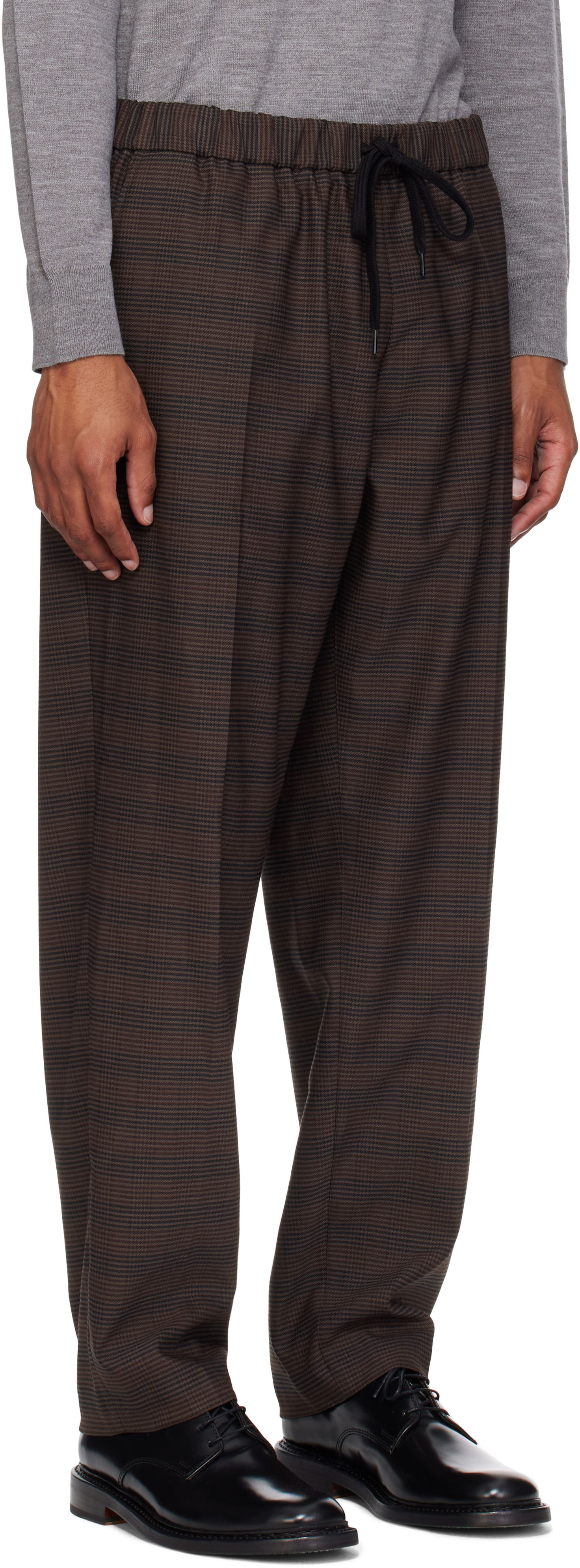 Bukser Maison Margiela MM6 Maison Margiela Relaxed-Fit Glen Plaid Trousers Brun | SH0KA0028 M35475, 1