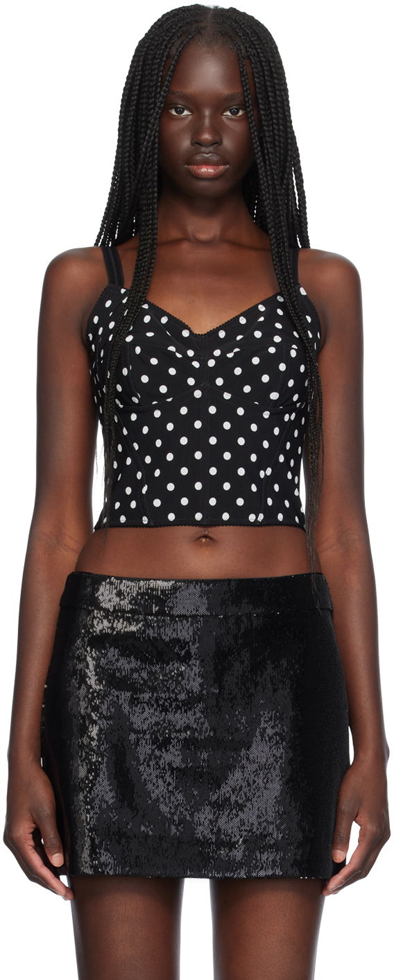 Tanktop Dolce & Gabbana Dolce&Gabbana Polka Dot Marquisette Top Sort | F7AB7T FSUBG