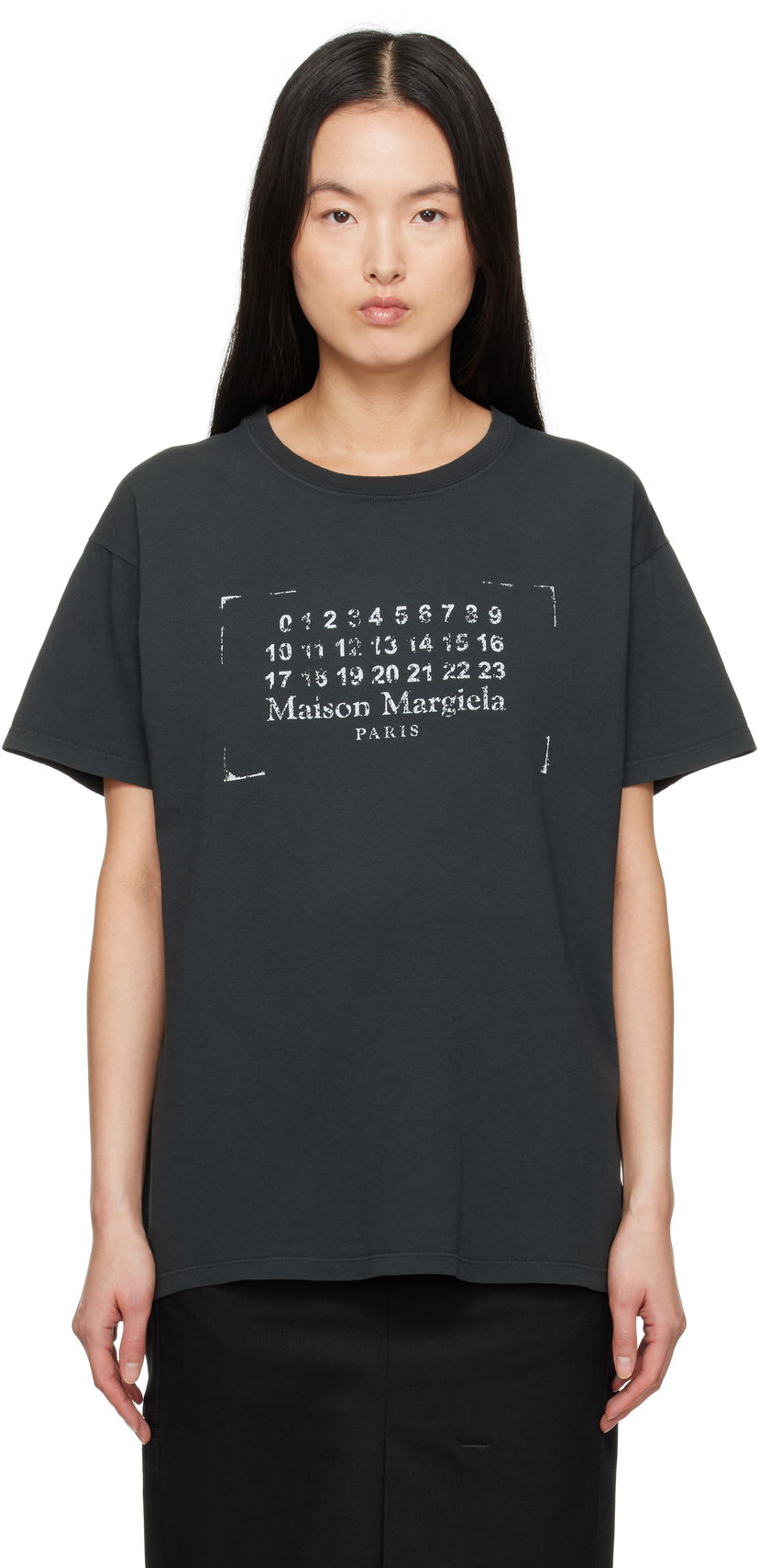 T-shirt Maison Margiela Maison Margiela Stamp Logo T-Shirt Sort | S51GC0534 S24575