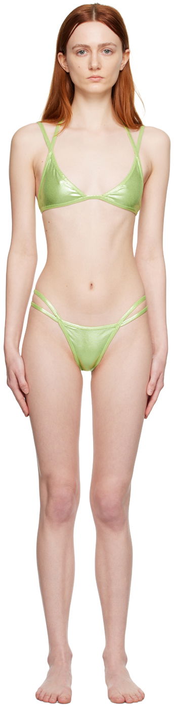 Badetøj The Attico Attico Double Strap Bikini Grøn | 233WBB62 PA32, 0