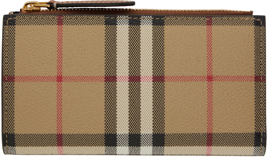 Tegnebog Burberry Check Medium Bifold Wallet Beige | 8079203, 0