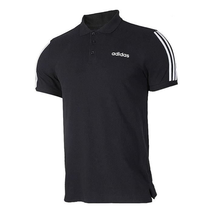 Polo skjorte adidas Originals 3-Stripes Polo Shirt Sort | EJ0927