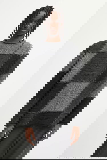 Sweater ADER ERROR Patchwork Textured Knit Sweater with Exposed Stitching Flerfarvet | BO01FWKT0301BK, 0