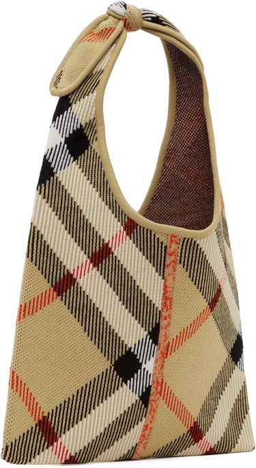 Håndtaske Burberry Burberry Check Tie Knit Tote Beige | 8110029, 2
