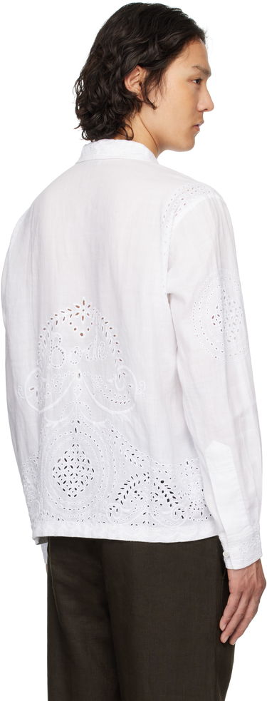 Skjorte Bode Bode Belvoir Eyelet Shirt Hvid | MRS25SH039, 2