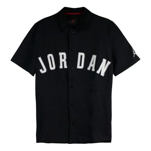 Polo skjorte Jordan Jordan Sportswear Short Sleeve Button-Down Shirt Sort | AJ1111-010