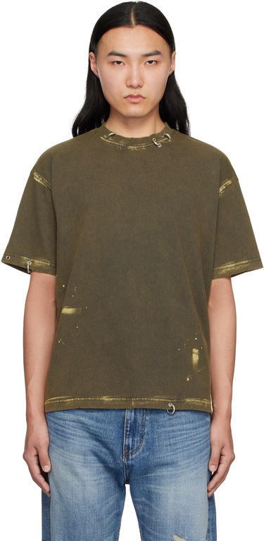 T-shirt We11done We11done Pierced T-Shirt Grøn | WD-TT0-25-770-U-CH, 0