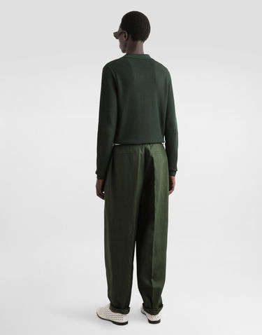 Bukser Dolce & Gabbana Dolce & Gabbana Linen Turned-Up Cuffs Pants Grøn | GP114TFU4MCV0304, 2
