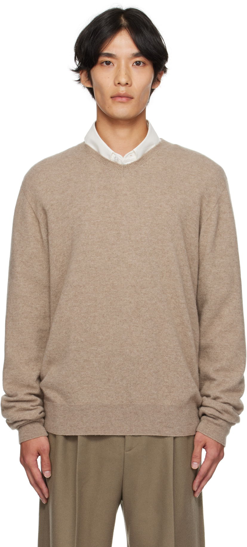 Sweater The Row The Row Rod V-Neck Sweater Beige | 1014-Y556