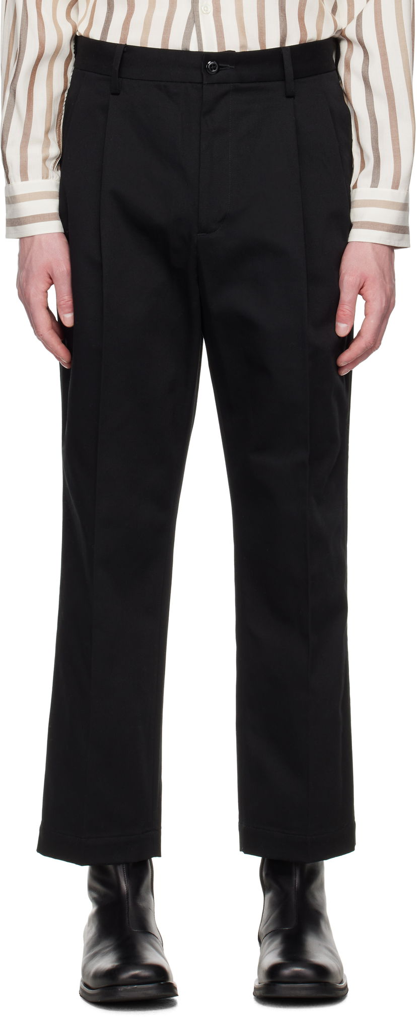 Bukser WACKO MARIA WACKO MARIA Double Pleated Chino Trousers Sort | 25SS-WMP-PT13
