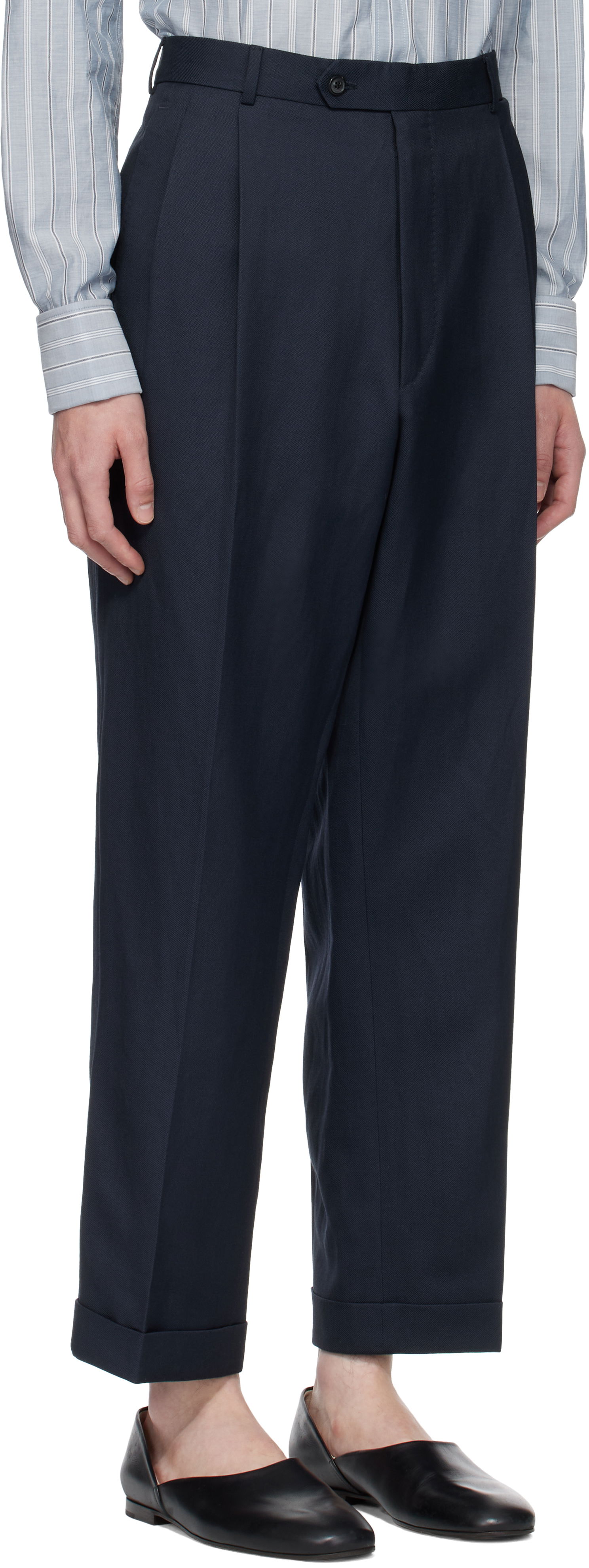 Bukser Maison Margiela Maison Margiela Turn-up Trousers Mørkeblå | S50KA0669 M35287, 1