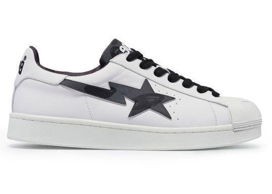 Sneakers og sko BAPE A Bathing Ape Skull Sta White Black Hvid | 1J20191007-BLK