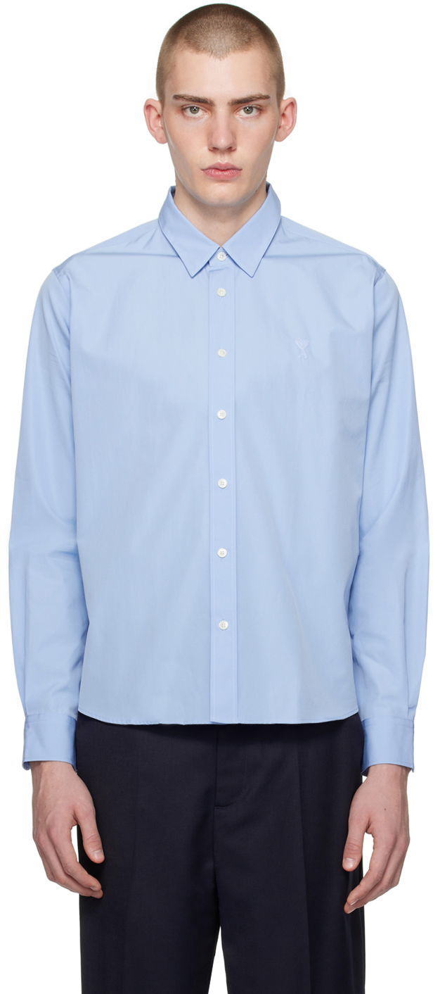 Skjorte AMI Paris de Cœur Shirt Blå | USH161.CO0063