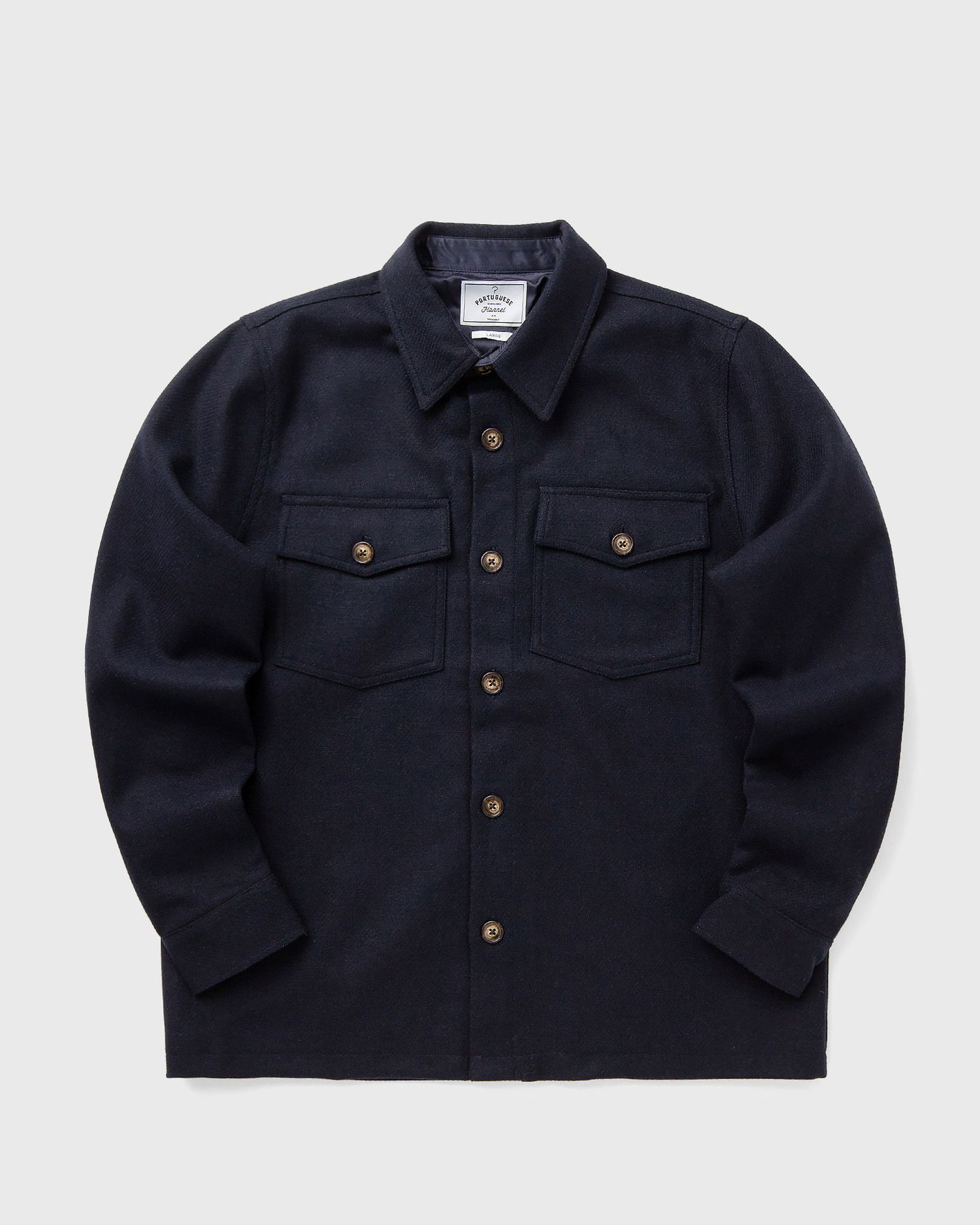 Skjorte Portuguese Flannel Wool Field Overshirt Mørkeblå | AW25.082.NAVY, 0