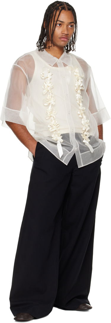 Skjorte Simone Rocha Ribbon Daisy Chain Boxy Shirt Hvid | 5388 0360, 3