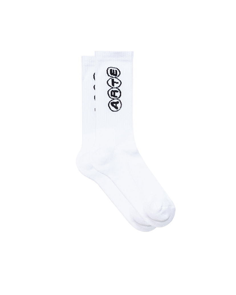 Sokker Arte Antwerp Arte Antwerp Circle Logo Crew Socks Hvid | AW25-236M-WHT