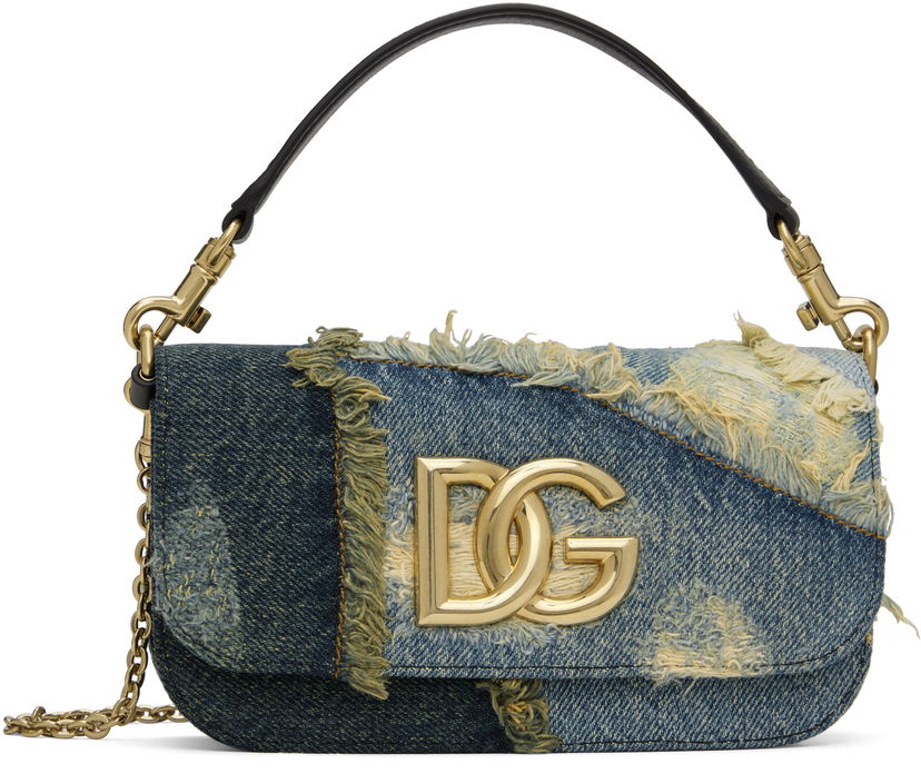 Skuldertaske Dolce & Gabbana Denim Crossbody Bag Blå | BB7603 A9U75