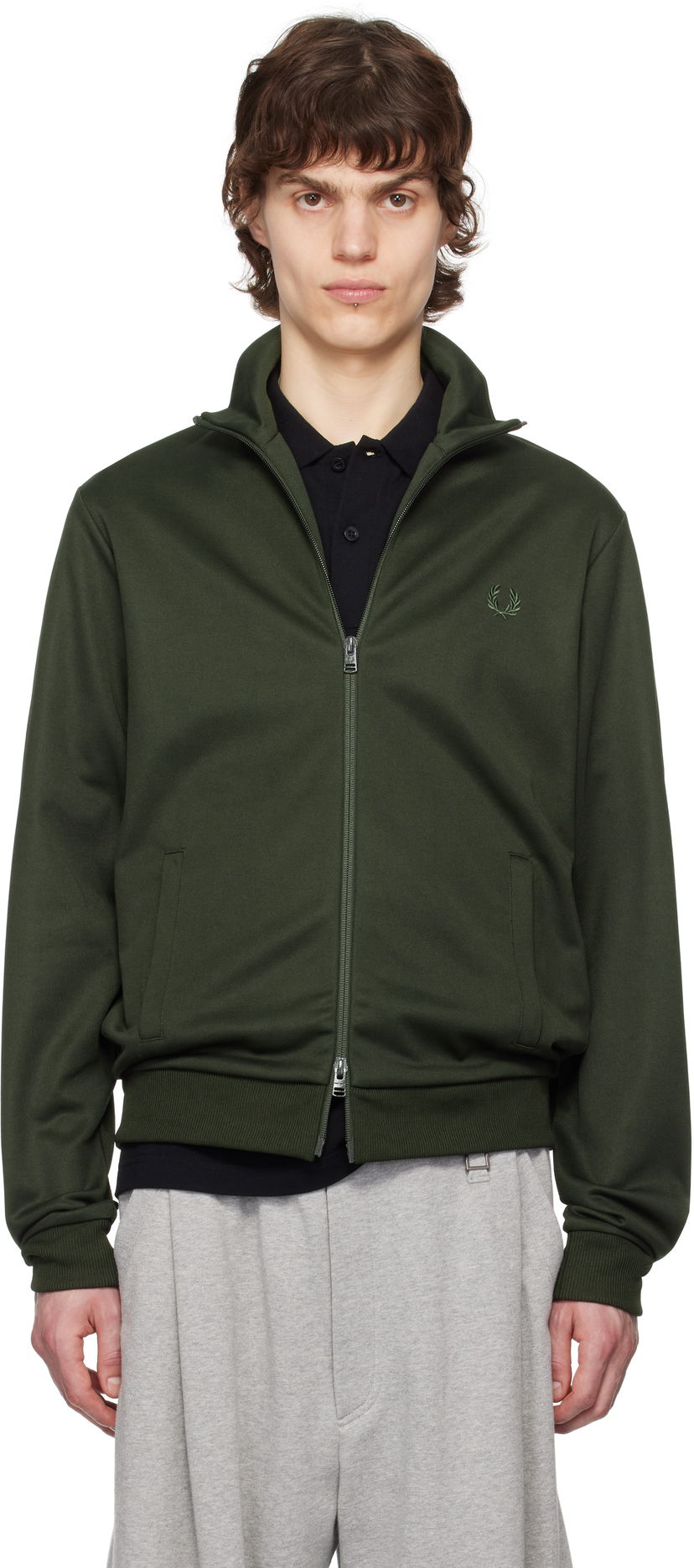 Vindjakke Fred Perry Fred Perry Tricot Track Jacket Grøn | J7826