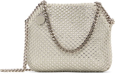 Skuldertaske Stella McCartney Mini Falabella Crystal Mesh Bag Grå | 700109WP0499, 0