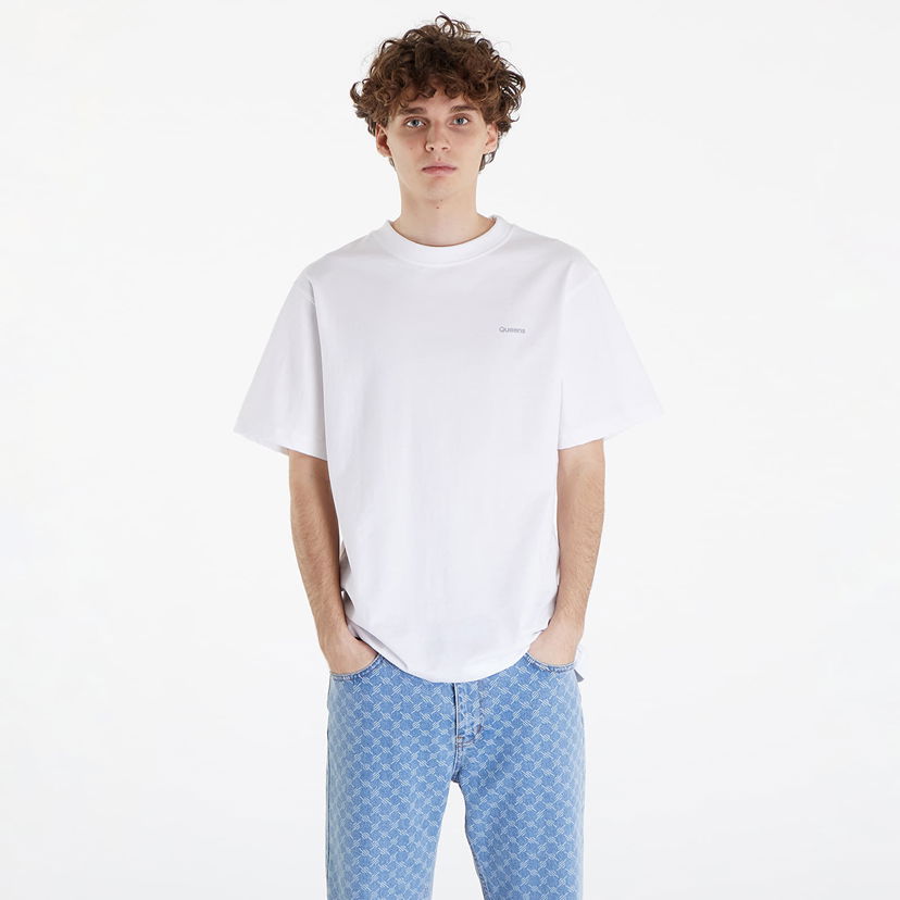 T-shirt Queens Essential T-Shirt With Contrast Print White Hvid | QNS_023