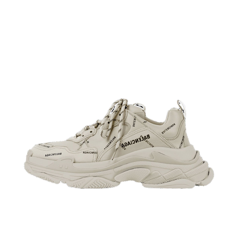 Sneakers og sko Balenciaga All Over Logo Triple S Beige Black Beige | 536737W2FA19710
