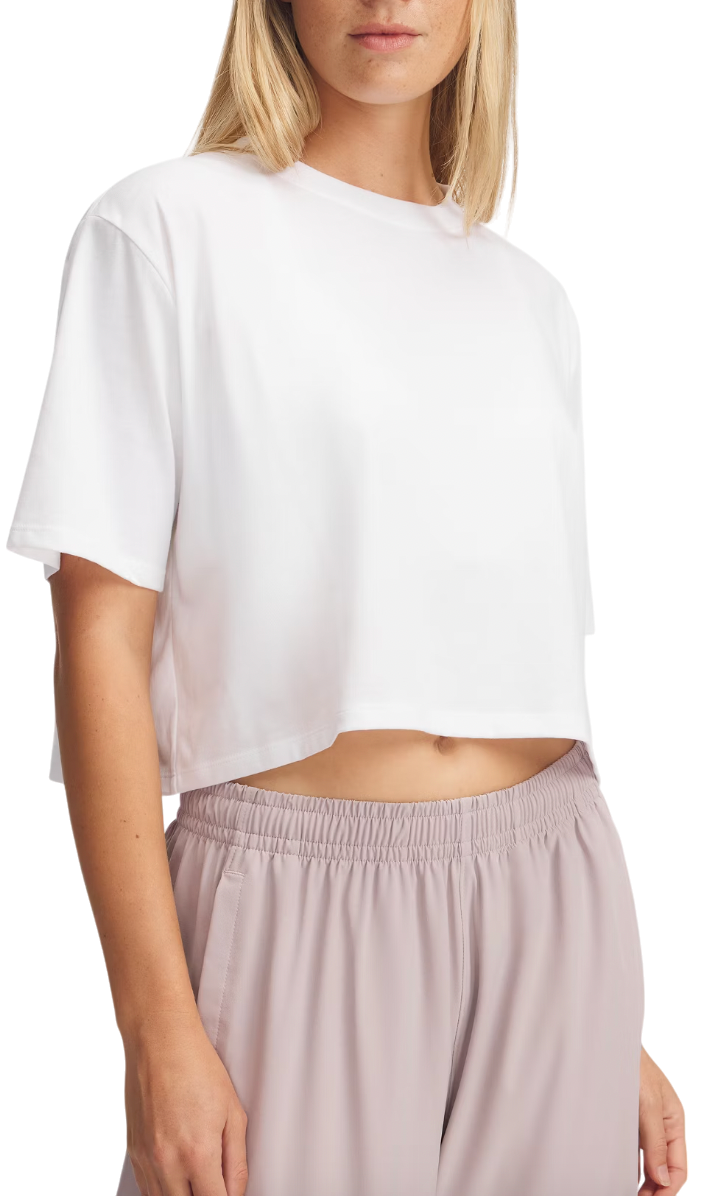 Crop top Under Armour Under Armour Rival Short Sleeve Crop Top Hvid | 1389721-100