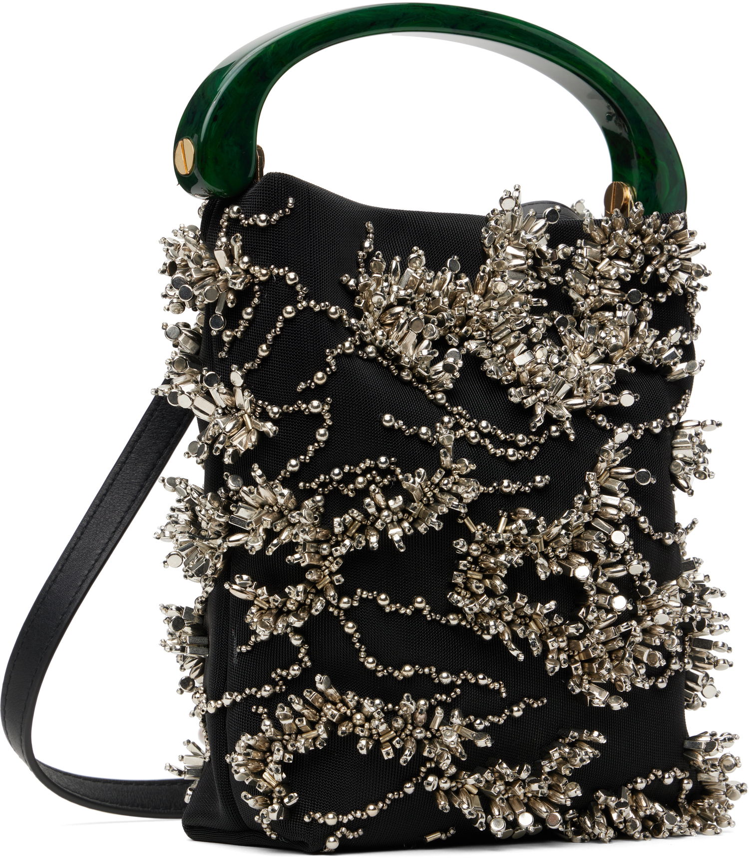 Håndtaske Dries Van Noten Dries Van Noten Beaded Mesh Handbag Sort | 251-011522-695, 1