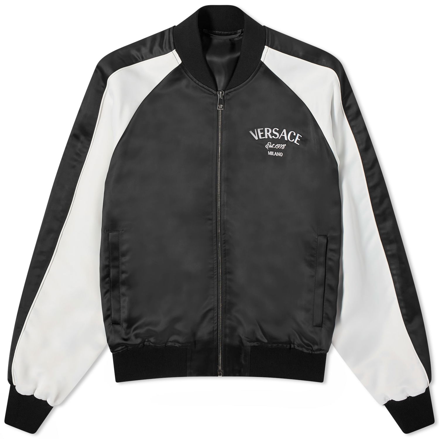 Jakke Versace Rose Flower Embroidery Jacket Sort | 1014840-1A10504-1B000, 0