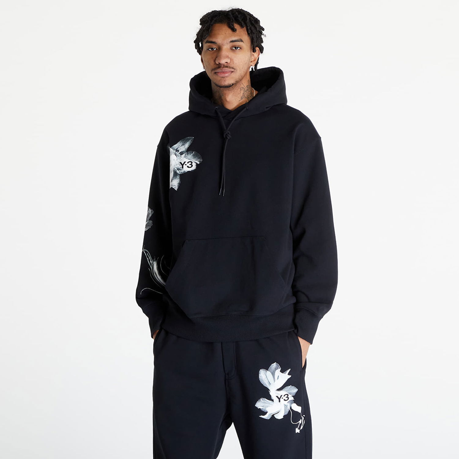 Sweatshirt Y-3 Graphic French Terry Hoodie UNISEX Black Sort | IN4335, 0
