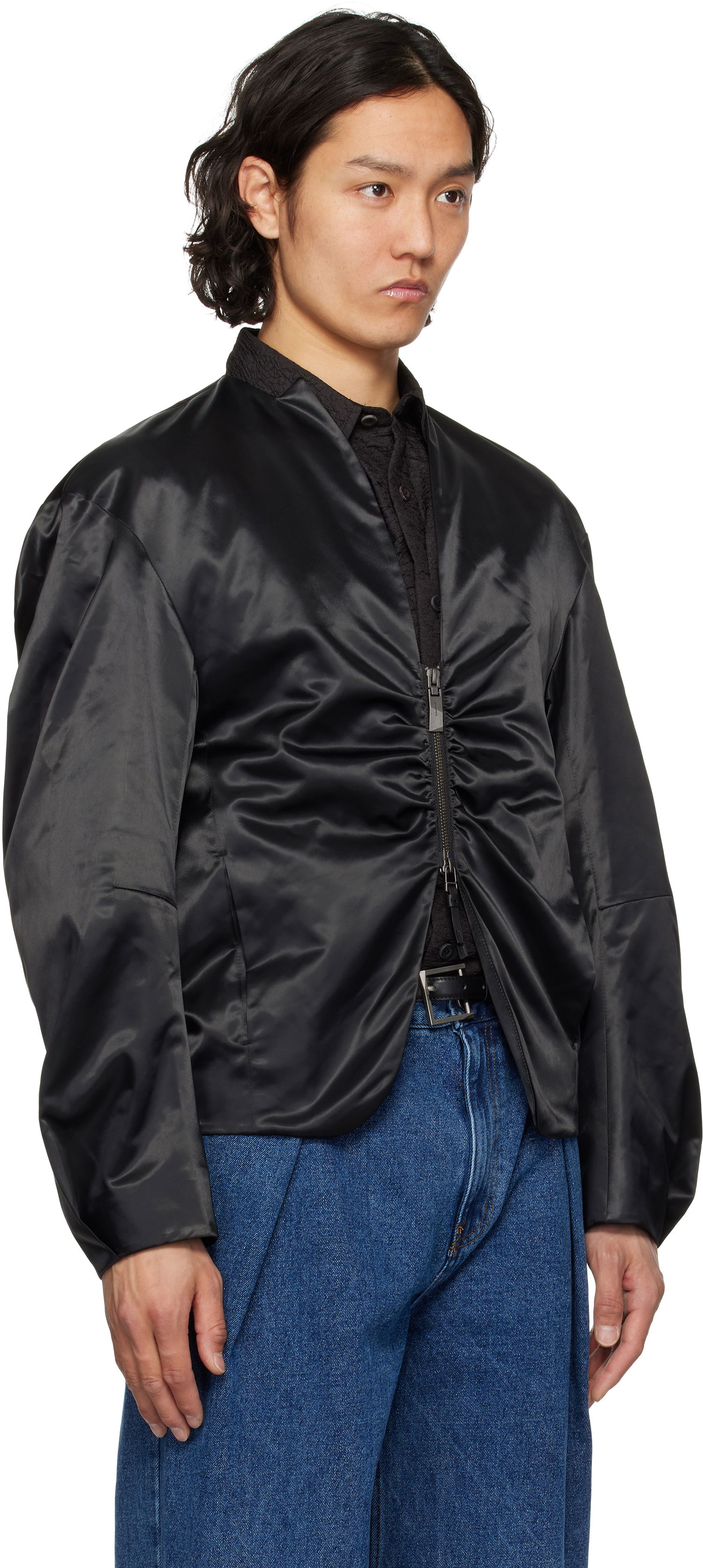 Bomberjakke ADER ERROR ADER error Product. 20 Ruched Satin Jacket Sort | BO01SSJK0802BK, 1