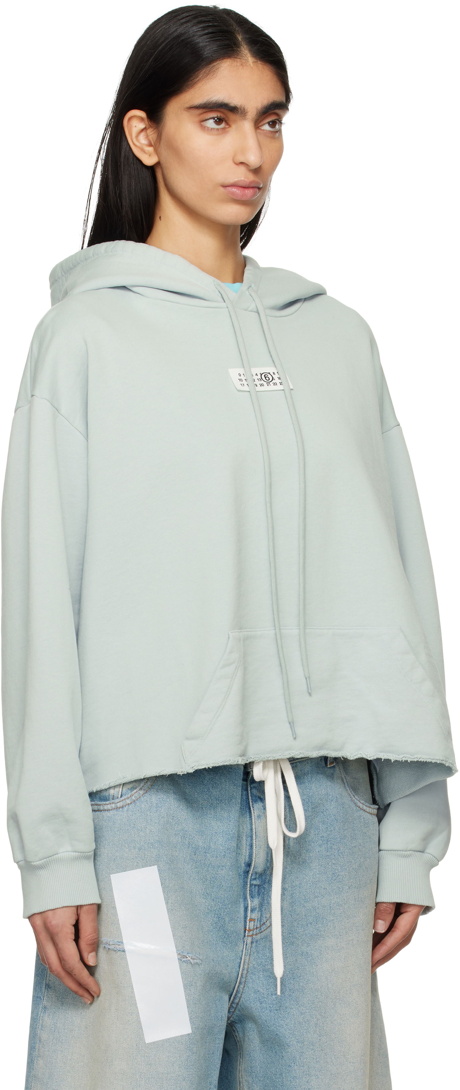 Sweatshirt Maison Margiela MM6 Maison Margiela Raw Hem Logo Hoodie Grøn | S52GU0235 M25012, 1