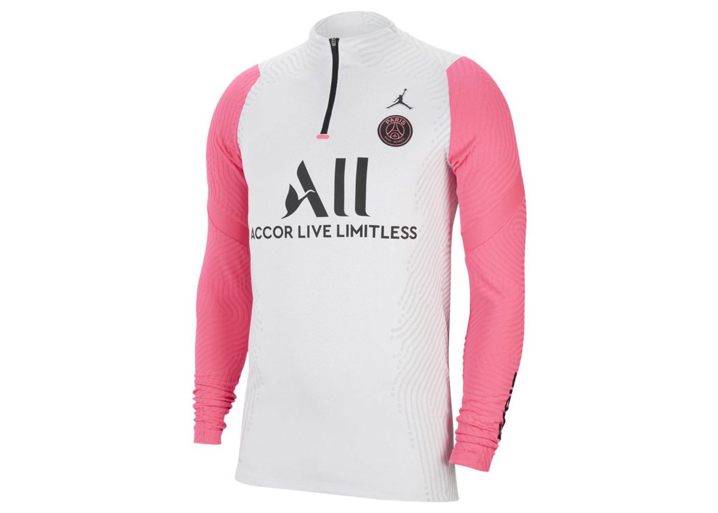 Sweatshirt Jordan Jordan x Paris Saint Germain Strike Vaporknit L/S T-shirt White/Pink/Black Hvid | CW1384-101, 0