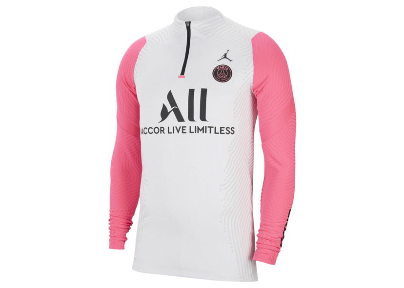 Sweatshirt Jordan Jordan x Paris Saint Germain Strike Vaporknit L/S T-shirt White/Pink/Black Hvid | CW1384-101