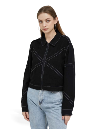 Jakke DKNY Crinkle Dressing Zipper Front Statement Jacket Sort | P3DCTS02