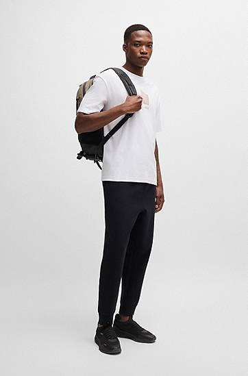 T-shirt BOSS BOSS Relaxed-Fit Interlock Cotton T-Shirt with Gloss Artwork Hvid | 50525231, 1