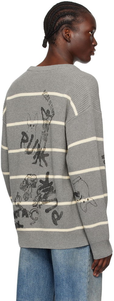 Sweater R13 R13 Striped Boyfriend Sweater Grå | R13MY231-Y148B, 2