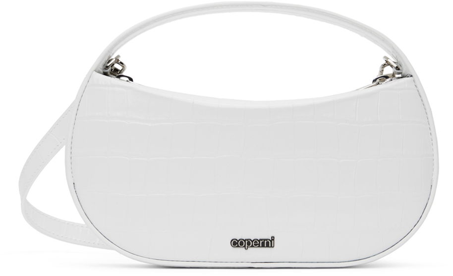 Håndtaske Coperni Coperni Small Sound Swipe Croco Bag Hvid | COPBA72BIS838B, 0