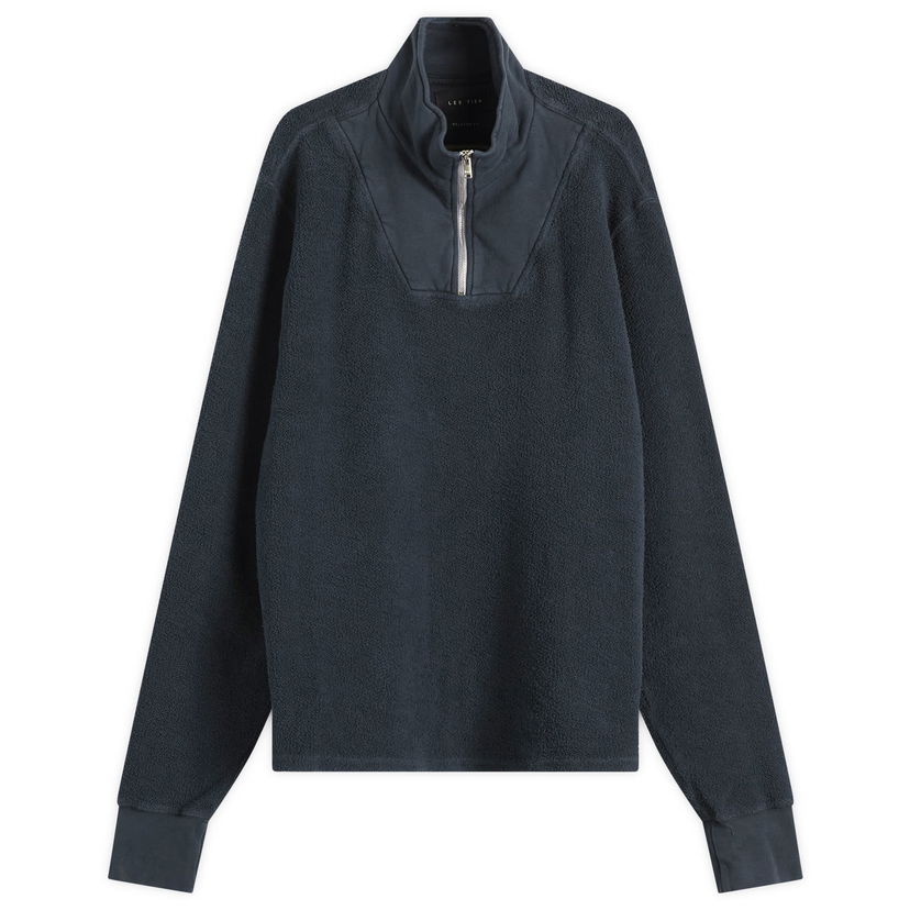 Sweater LES TIEN Inside Out Half Zip Yacht Pullover, Size Large Mørkeblå | CF-1149-IO-FB