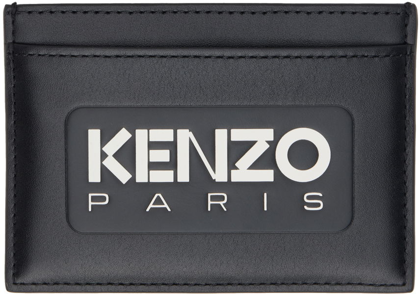 Tegnebog KENZO Paris Emboss Leather Card Holder Sort | FE58PM820L44, 0