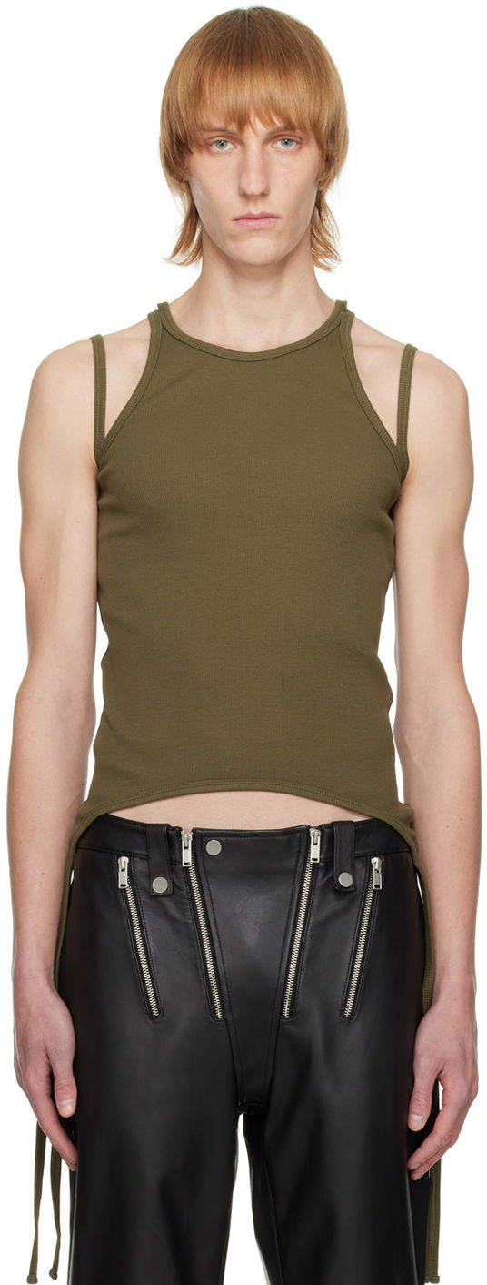 Tanktop Dion Lee Split Tie Tank Top Grøn | C3019R22