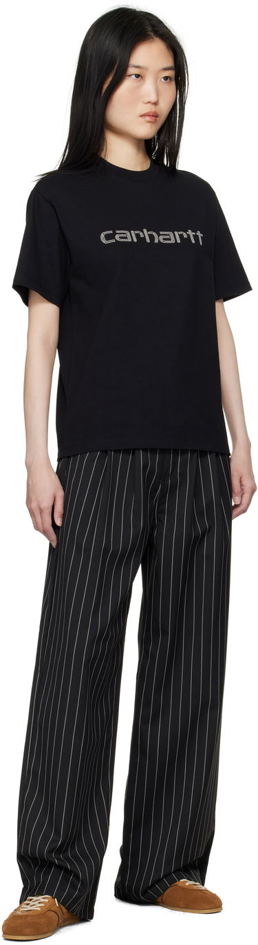 Bukser Carhartt WIP Work In Progress Seaton Pinstripe Wide-Leg Trousers Sort | I034450 2MBXX, 3