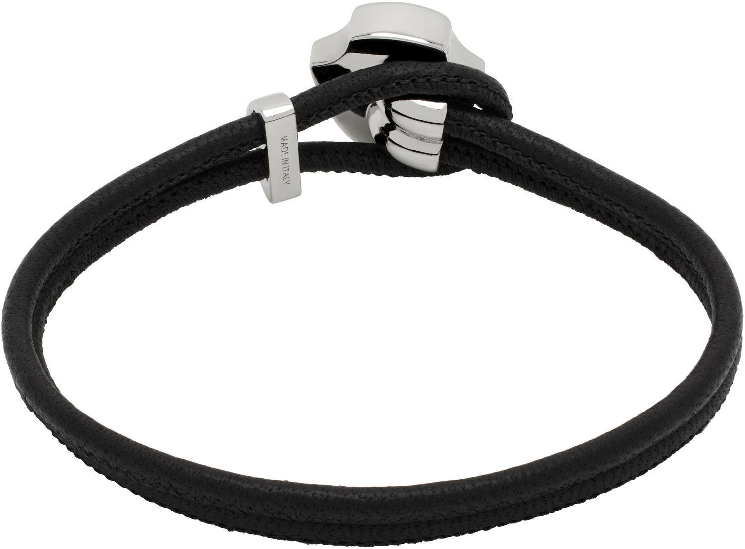 Armbånd Burberry Leather Bracelet with Metal Shield Sort | 8105614, 1
