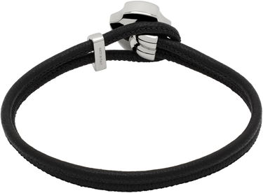 Armbånd Burberry Leather Bracelet with Metal Shield Sort | 8105614, 1